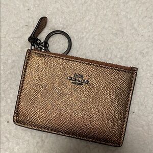 Coach Bronze Textured Card Holder